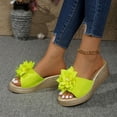 thumbnail image 4 of Shrysg Women's Peep Toe Wedge Slippers Lightweight Non-Slip Comfort Summer Party Beach Sandals Yellow, 4 of 9