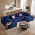 thumbnail image 6 of Daluvenix 131" Modular U-Shaped Sectional Sofa, Oversized Corduroy Couch with Double Chaise, Blue, 6 of 11