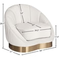 thumbnail image 7 of Pemberly Row Modern / Contemporary Cream Finish Velvet Chair, 7 of 7