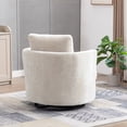 thumbnail image 6 of 31.9"W Swivel Accent Chair,Chenille Barrel Chair Comfy Accent Sofa Chair for Living Room,360°Swivel Leisure Arm Chair Club Chair for Bedroom,Office,Beige, 6 of 8