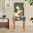 thumbnail image 4 of Yayeee 2 Pack Dining Chair Covers Stretch Parson Chairs Slipcovers Seat Protector, Retro Floral Orange, 4 of 6