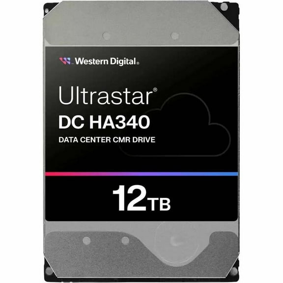 Western Digital Ultrastar DC HA340 WUS721212BLE6L4 12 TB Hard Drive, 3.5" Internal, SATA (SATA/600), Conventional Magnetic Recording (CMR) Method