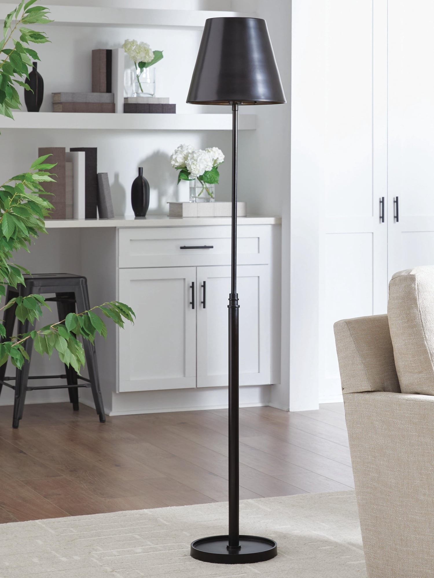 Signature Design by Ashley Wimner Metal Floor Lamp, Oil-Rubbed Bronze Finish, Empire Metal Shade, 63" Tall