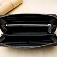 thumbnail image 2 of Cross Pattern Men Wallet Leather Long Wallet Purse with Zipper Closure, 2 of 6