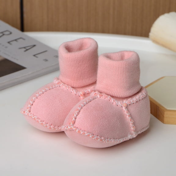 Konghyp Children's Walking Shoes Soft Sole Winter – Warm, Breathable Imitation Sheepskin Baby Shoes for 0-1 Years Old; Ideal for Indoor Use and Floor Socks for Little Ones.