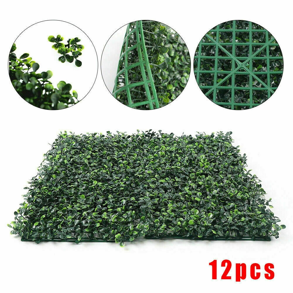 12 Pcs Panels UV Protected Artificial Boxwood Hedge 425 DENSITY 20"x20"/24"x16" 