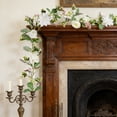 thumbnail image 6 of Artificial Rose Flower Vine Garland 68.9in Plastic Hanging Greenery, White Pink Yellow Blue Purple Black, Indoor Outdoor Home Decor Wreath Patio Porch, 6 of 6