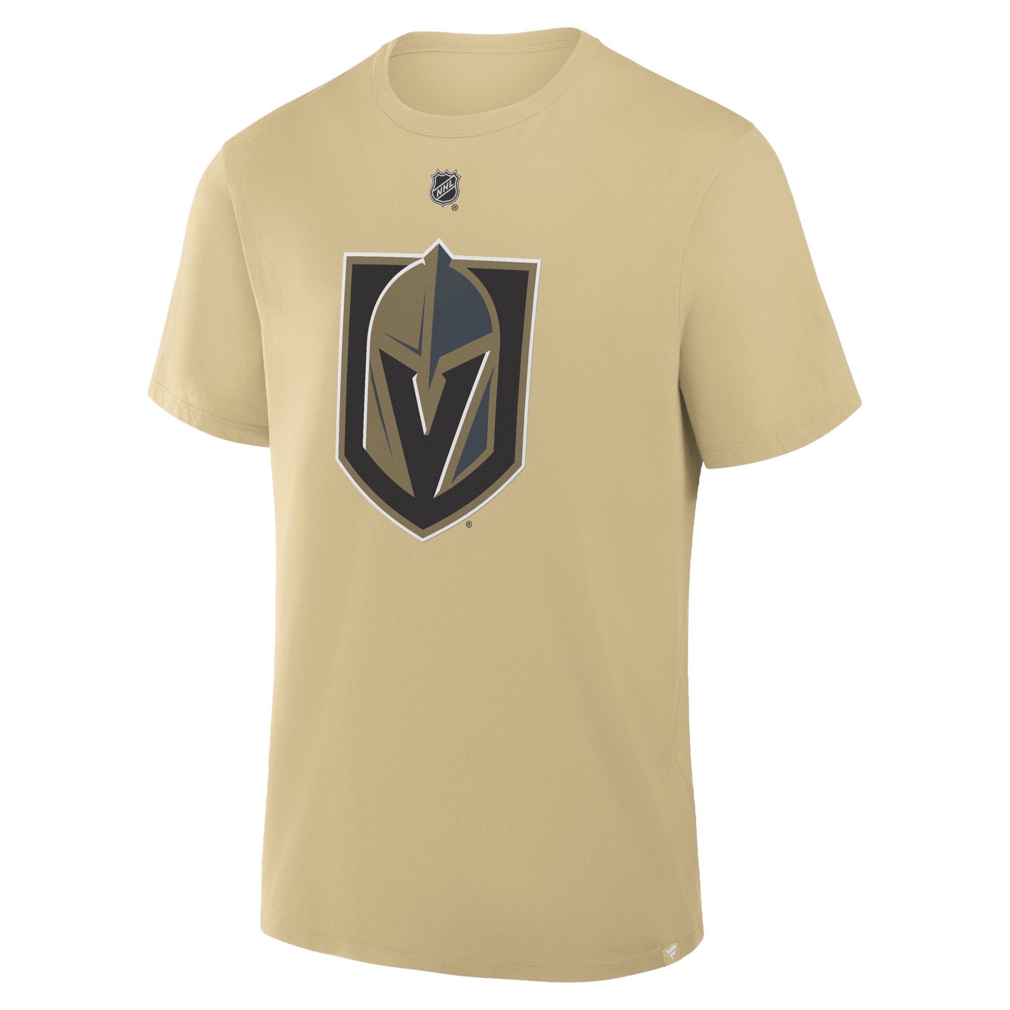 Men's Fanatics Jack Eichel Gold Vegas Golden Knights Authentic Stack Name & Number T-Shirt