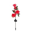 thumbnail image 2 of LED Solar Rose Lights Outdoor - Decorative Flower Stake Lights for Garden, Patio, Yard & Cemetery, IP65 Waterproof Artificial Rose Lamp, Solar-Powered Pathway Lighting, Warm Glow, Yellow 1PC, 2 of 4