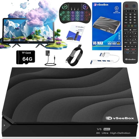 ITAIEEY 2026 vSeeBox V6 Max Android 14 TV Box Newest Version Smart Digital Device for Home Entertainment