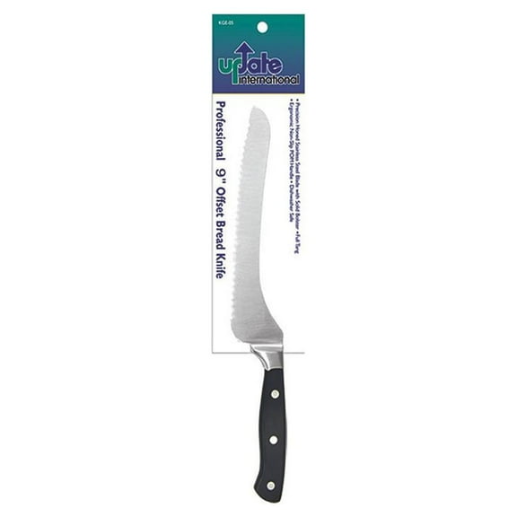 Update International KGE-12 S/Offset Bread Knife 9" Pom PLST Handle Clam Shell Pack