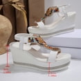 thumbnail image 6 of IUJSOY Sandals for Women 2025 Boho Beaded Wedges Heels Platform Slingback Sandals Pumps Dress Shoes, 6 of 9