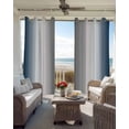 thumbnail image 4 of Dark Blue White Grey Blackout Curtains 63 Inches Length, Gradient Country Minimalist Color Window Treatment Thermal Insulated Drapes for Bedroom Living Room 2 Panels 104x63 Inches, 4 of 8