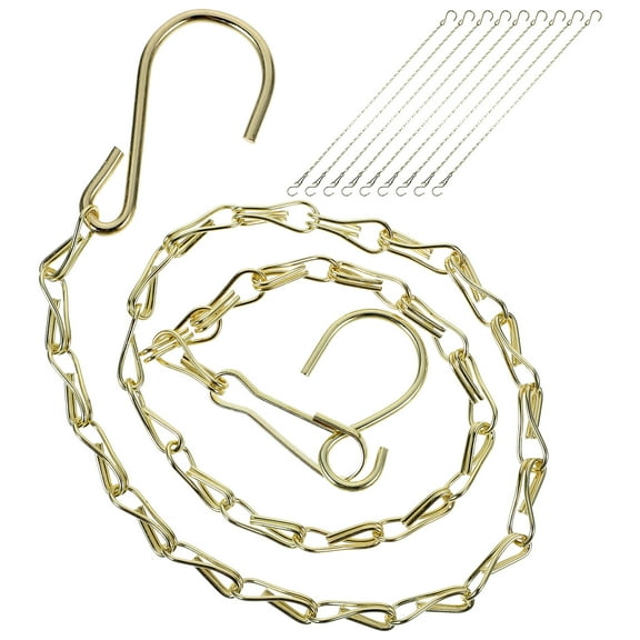 WRITWAA Golden Iron Hanging Chains with Hooks for Birdcages, Plants, and Decorations,