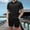 Black, variant on Xdegoge Men Matching Sets Outfits 2 Piece Casual Short Sleeve Collared Button Up Shirts and Shorts Tracksuits with Pockets Summer Waffle Knit Drawstring Set