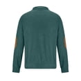 thumbnail image 4 of Mens Corduroy Mock Neck Pullovers Shirts Vintage Colorblock Button Up Long Sleeve Sweatshirts Casual Outwear Jackets, 4 of 5