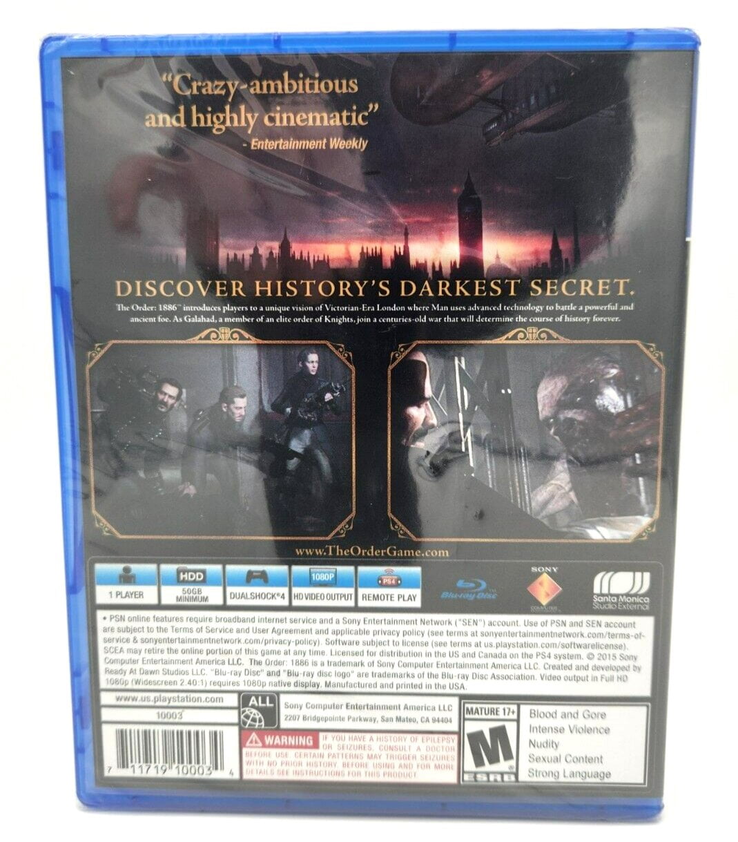 The Order 1886 - PlayStation 4 PS4 Video Game FACTORY SEALED / BRAND NEW!