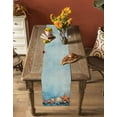 thumbnail image 5 of ERUNPONLY Coastal Starfish Table Runner - 60 Inch Long Retro Blue Ocean Shell Watercolor Cotton and Linen Blended Dress Scarves Farmhouse Table Runner for Kitchen Dining, Coffee Table, 13" x 60", 5 of 8