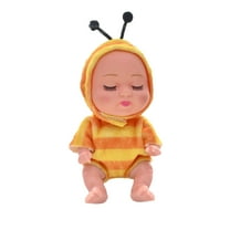 Cute Mini Doll Sleeping Realistic Figure Animal Outfit Washable PVC for Hand-Eye Coordination Ages 4-5 Years