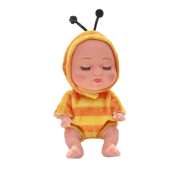 FastXmas 5" Mini Baby Dolls,Cute Small Baby Doll Toys with Animal Clothes,Lifelike Realistic Reborn Tiny Baby Dolls for Kids Baby Shower Christmas Birthday Gifts