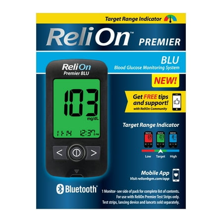 ReliOn Premier BLU Blood Glucose Monitoring System