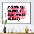 thumbnail image 2 of Designart 'Do What Is Right Not What Is Easy On Red Background' Traditional Framed Canvas Wall Art Print, 2 of 5