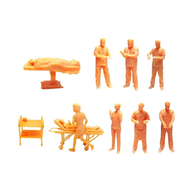 lionlar 10 Pcs Miniatures de Docteur Simulées 1/64 Résine Chirurgie Modèle de Patient DIY Micro