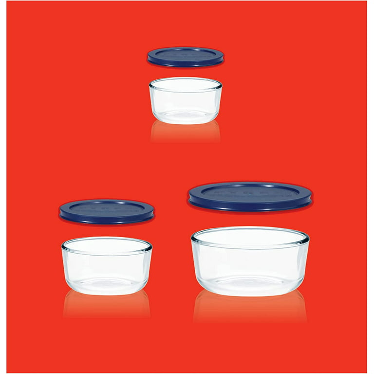 Pyrex Simply Store 6-Pc Glass Food Storage Container Set with Lid, 7-Cup, 4- Cup