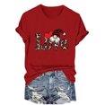 thumbnail image 1 of Amzcrzy Hauts pour Femmes Mode Saint-Valentin Imprimé Cœur d'Amour Chemises Rouges Col Rond Manches Courtes Pull Doux Mignon pour Sortir, 1 of 4