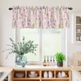 thumbnail image 5 of 3 Piece Kitchen Curtains and Valances Set Pink Spring Floral Cafe Curtains 24 Inch Length Flowers Botanical Elegant Pastoral Valance & Tier Curtain for Living Room Bedroom Window 54"x18"+27"x24"*2, 5 of 6