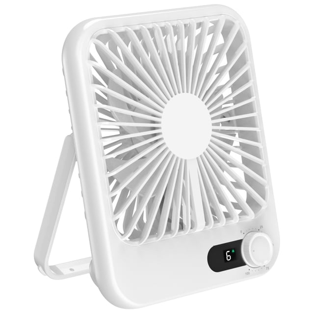 Ventilador USB/recargable Portátil Pequeña Pantalla Digital Escritorio Personal Refrigeración Ajustable para Oficina Camping
