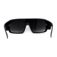 thumbnail image 4 of Mens Large Shield Robotic Flat Top Thick Temple Plastic Sunglasses Black Smoke, 4 of 4