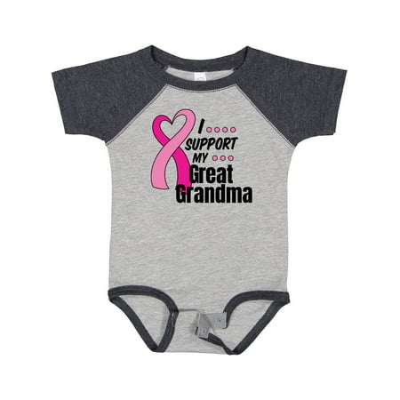 

Inktastic Breast Cancer Awareness I Support My Great Grandma Gift Baby Boy or Baby Girl Bodysuit