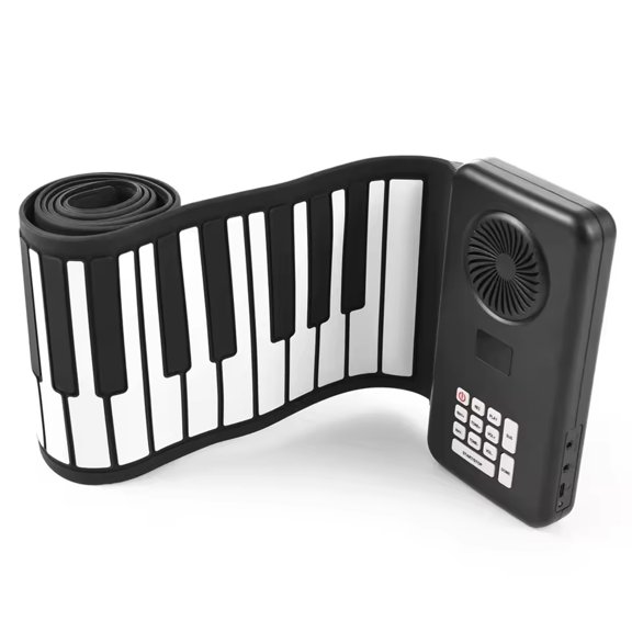 88 Key Portable Piano Handroll Electronic Piano Environmental Foldable Piano Home Practice Professional Electric Piano,1 x 88-key hand-rolled piano,Black