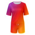 thumbnail image 4 of Hiijoy Big Girls Tie Dye Outfits Short Sleeve T Shirt Shorts Clothes Set, Sizes 13-14Y, 4 of 5
