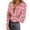 Red, variant on Tbopshirt Womens Tops V-Neck Button Down Stretch Casual Long Sleeve Valentine's Day Heart Print Slim Fit Graphic,L