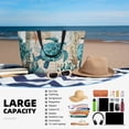 thumbnail image 4 of Large Beach Bags Water-resistant Sandproof - Watercolor Sea Turtle Cute Beach Tote Bags for Women with Zipper, 4 of 6