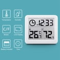 thumbnail image 2 of Digital Hygrometer Electronic Time Temperature Humidity Meters Gauge LCD Display Backlight Indoor Thermometer Hygrometer with Bracket Sticker for Greenhouse Garden Cellar, 2 of 7