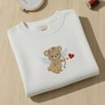 thumbnail image 2 of Valentines Bear Cupid Embroidered Sweatshirt, Cute Teddy with Wings Embroidery Shirt, Love Theme Sweater, Romantic Gift for Bear Lover, 2 of 5
