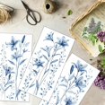 thumbnail image 4 of 3Pcs/Set Blue Lily Rub on Transfers for DIY Furniture and Craft 6x12 Inch Plant Furniture Decal Transfer Stickers Rub on Decal with 1pc Scraper for DIY Scrapbook Window Home Decoration, 4 of 9