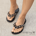 thumbnail image 2 of Black size 9 AdDRESSingMe Glam Flip Flops With Rhinestones For Women, 2 of 7