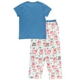 thumbnail image 2 of Lazy One Women's Pajama Set, Short Sleeves with Cute Prints, Relaxed Fit, Hogs & Kisses Blue, 2 of 4