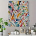 thumbnail image 4 of Colorful Textured Abstract Leaf Oil Painting Canvas Print Home Hallway Decor, 4 of 8