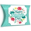 Big Dot of Happiness Colorful Floral Happy Mother's Day - Favor Gift Boxes - We Love Mom Party Large Pillow Boxes - Set of 12