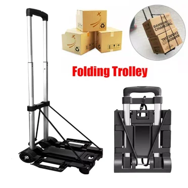 Platform Cart Dolly Folding Moving Warehouse Push Hand Truck Trolley Cart Black