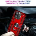 thumbnail image 5 of Feishell Hybrid Armor Phone Case for Apple iPhone 16 Plus,Military Grade Shockproof 360 Rotatable Metal Ring Holder Kickstand Support Magnetic Car Mount Dual Layer Protective Phone Cover,Red, 5 of 8