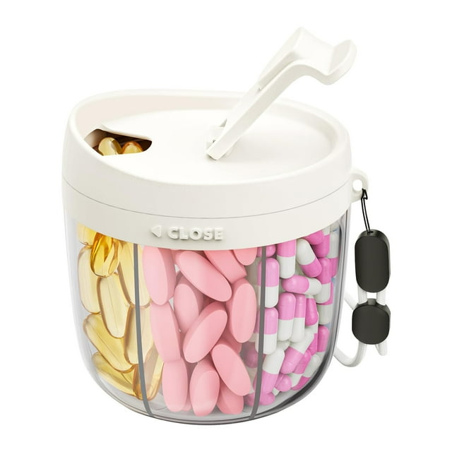 Cute Dispenser with 7 Large Compartments Portable Bottle Organizer with Wide Opening for Easy Use Anti Mix Organizer for Travel Container