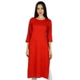 thumbnail image 1 of Bimba Femme Kurta Personnalisé en Rayonne Kurti de Designer Manches 3/4 Tunique Blouse Formelle Décontractée, 1 of 8