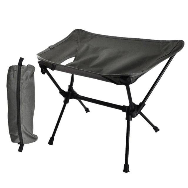 Chaise de Camping Pliante Légère, Tabouret Compact Portable Stable pour Extérieur, Voyage, Plage, Pique-Nique, Festival, Randonnée, Supporte 220Lbs Noir