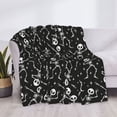 thumbnail image 3 of Naloa Retro Skeleton Dancing On Halloween Party Flannel Fleece Throw Blanket for Bed Couch, Thick Blanket - All Seasons Suitable for Women, Men and Kids-80"x60", 3 of 6